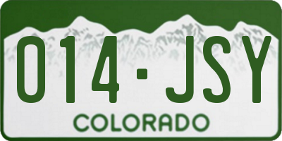 CO license plate 014JSY