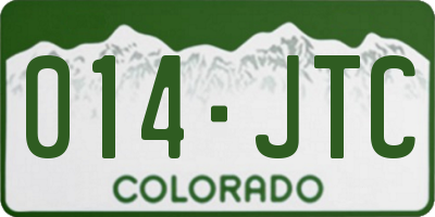CO license plate 014JTC