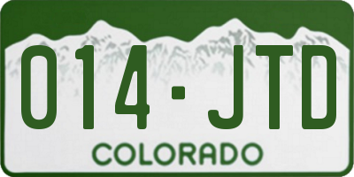 CO license plate 014JTD