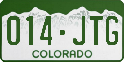 CO license plate 014JTG