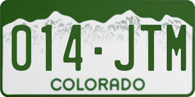CO license plate 014JTM