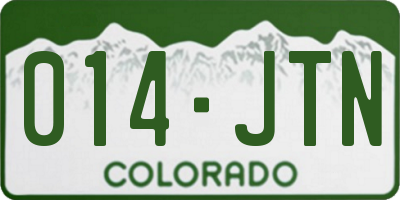 CO license plate 014JTN