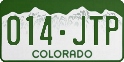 CO license plate 014JTP