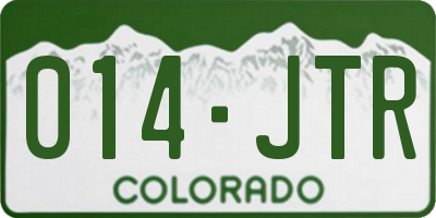 CO license plate 014JTR