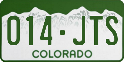 CO license plate 014JTS