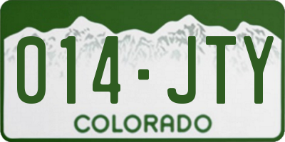 CO license plate 014JTY