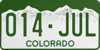 CO license plate 014JUL