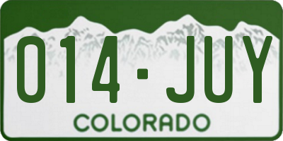 CO license plate 014JUY