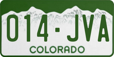 CO license plate 014JVA