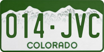 CO license plate 014JVC