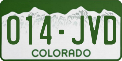CO license plate 014JVD