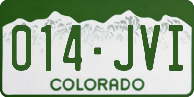 CO license plate 014JVI