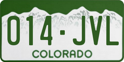 CO license plate 014JVL