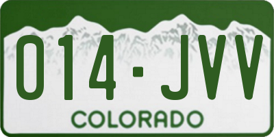 CO license plate 014JVV