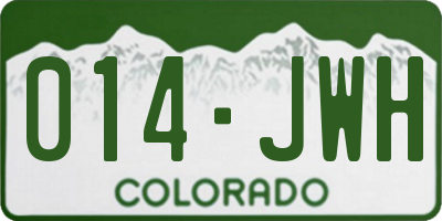 CO license plate 014JWH