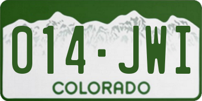 CO license plate 014JWI