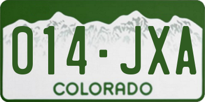 CO license plate 014JXA