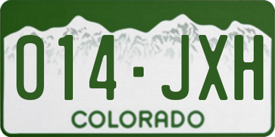 CO license plate 014JXH