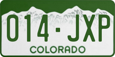 CO license plate 014JXP