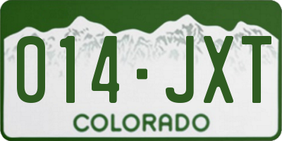 CO license plate 014JXT