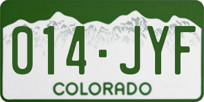 CO license plate 014JYF