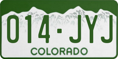 CO license plate 014JYJ