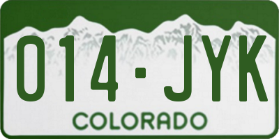 CO license plate 014JYK