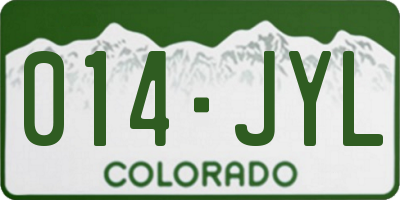 CO license plate 014JYL