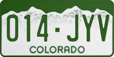 CO license plate 014JYV