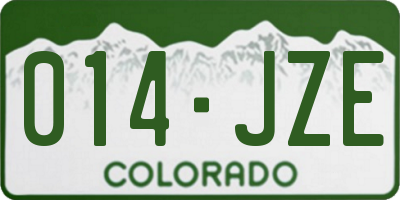 CO license plate 014JZE