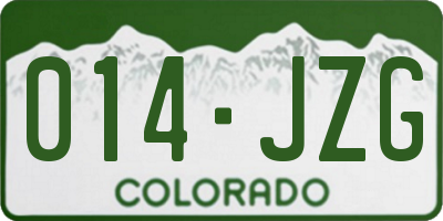 CO license plate 014JZG