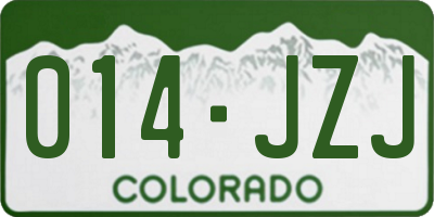 CO license plate 014JZJ