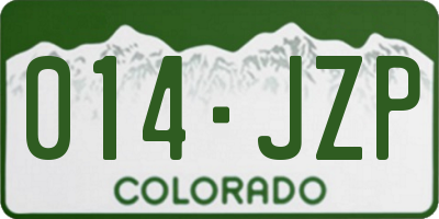 CO license plate 014JZP