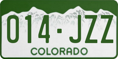 CO license plate 014JZZ