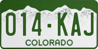 CO license plate 014KAJ