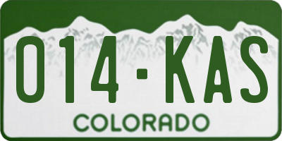 CO license plate 014KAS