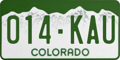 CO license plate 014KAU