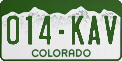 CO license plate 014KAV