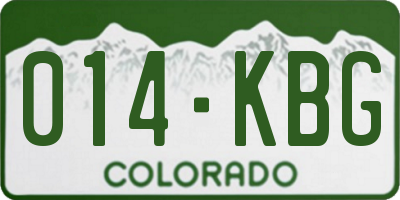 CO license plate 014KBG