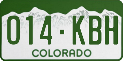 CO license plate 014KBH