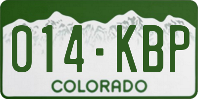 CO license plate 014KBP
