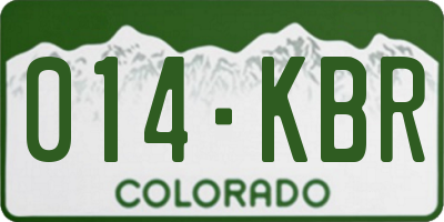 CO license plate 014KBR