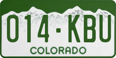 CO license plate 014KBU