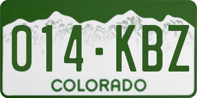 CO license plate 014KBZ