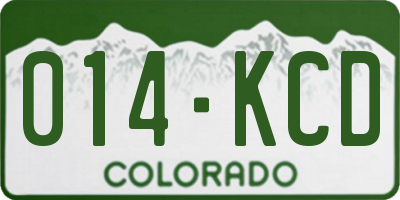 CO license plate 014KCD