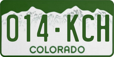 CO license plate 014KCH