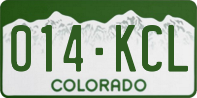 CO license plate 014KCL
