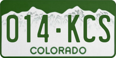 CO license plate 014KCS