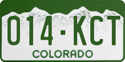 CO license plate 014KCT