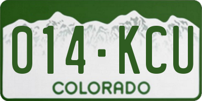 CO license plate 014KCU
